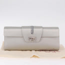 Salvatore Ferragamo Gancini Chain Shoulder Bag Satin Gray Silver Auth 210053A-27