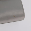 Salvatore Ferragamo Gancini Chain Shoulder Bag Satin Gray Silver Auth 210053A-3