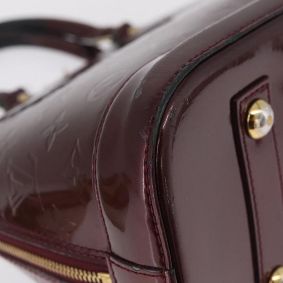 LOUIS VUITTON Monogram Vernis Alma PM Hand Bag Amarante M91611 LV Auth 210054
