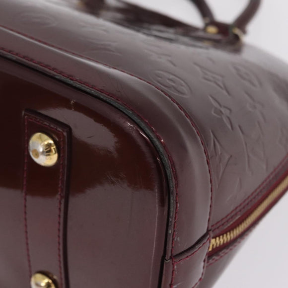 LOUIS VUITTON Monogram Vernis Alma PM Hand Bag Amarante M91611 LV Auth 210054