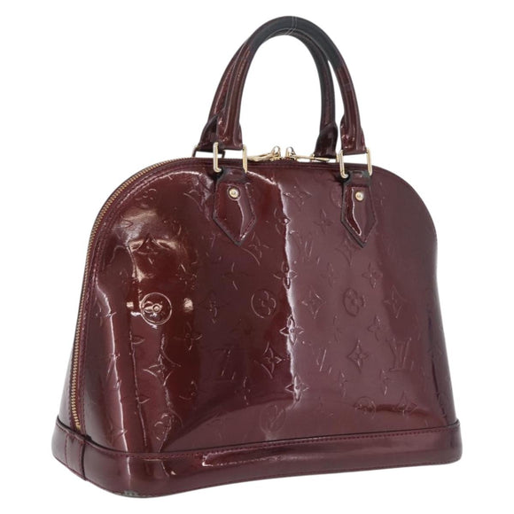 LOUIS VUITTON Monogram Vernis Alma PM Hand Bag Amarante M91611 LV Auth 210054