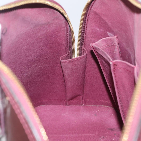 LOUIS VUITTON Monogram Vernis Alma PM Hand Bag Amarante M91611 LV Auth 210054