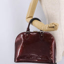 LOUIS VUITTON Monogram Vernis Alma PM Hand Bag Amarante M91611 LV Auth 210054-25