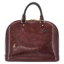 LOUIS VUITTON Monogram Vernis Alma PM Hand Bag Amarante M91611 LV Auth 210054-3