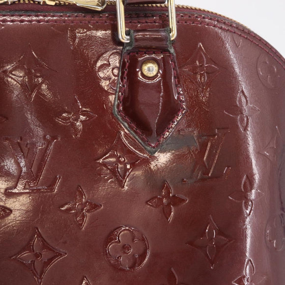 LOUIS VUITTON Monogram Vernis Alma PM Hand Bag Amarante M91611 LV Auth 210054