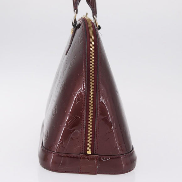 LOUIS VUITTON Monogram Vernis Alma PM Hand Bag Amarante M91611 LV Auth 210054