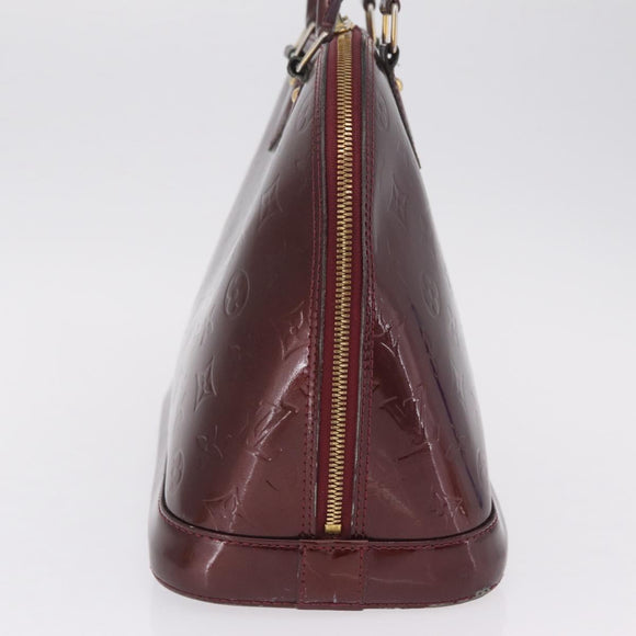 LOUIS VUITTON Monogram Vernis Alma PM Hand Bag Amarante M91611 LV Auth 210054