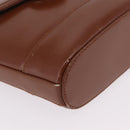 Tiffany & Co. Chain Shoulder Bag Leather Brown Gold Auth 210055-12