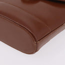 Tiffany & Co. Chain Shoulder Bag Leather Brown Gold Auth 210055-13