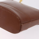 Tiffany & Co. Chain Shoulder Bag Leather Brown Gold Auth 210055-15