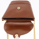 Tiffany & Co. Chain Shoulder Bag Leather Brown Gold Auth 210055-17