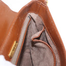Tiffany & Co. Chain Shoulder Bag Leather Brown Gold Auth 210055-22