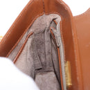 Tiffany & Co. Chain Shoulder Bag Leather Brown Gold Auth 210055-24