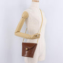 Tiffany & Co. Chain Shoulder Bag Leather Brown Gold Auth 210055-28