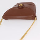 Tiffany & Co. Chain Shoulder Bag Leather Brown Gold Auth 210055-8
