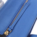 Salvatore Ferragamo Gancini Amy Hand Bag Leather 2way Blue Gold Auth 210060V-18