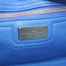 Salvatore Ferragamo Gancini Amy Hand Bag Leather 2way Blue Gold Auth 210060V-19