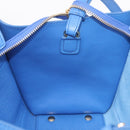 Salvatore Ferragamo Gancini Amy Hand Bag Leather 2way Blue Gold Auth 210060V-21
