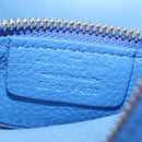 Salvatore Ferragamo Gancini Amy Hand Bag Leather 2way Blue Gold Auth 210060V-25