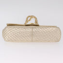 Bally Chain Shoulder Bag Leather Gold Auth 210061A-12
