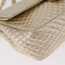 Bally Chain Shoulder Bag Leather Gold Auth 210061A-13