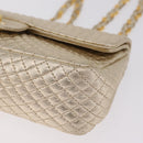 Bally Chain Shoulder Bag Leather Gold Auth 210061A-14