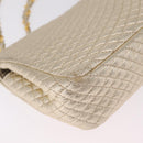 Bally Chain Shoulder Bag Leather Gold Auth 210061A-15