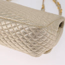 Bally Chain Shoulder Bag Leather Gold Auth 210061A-16