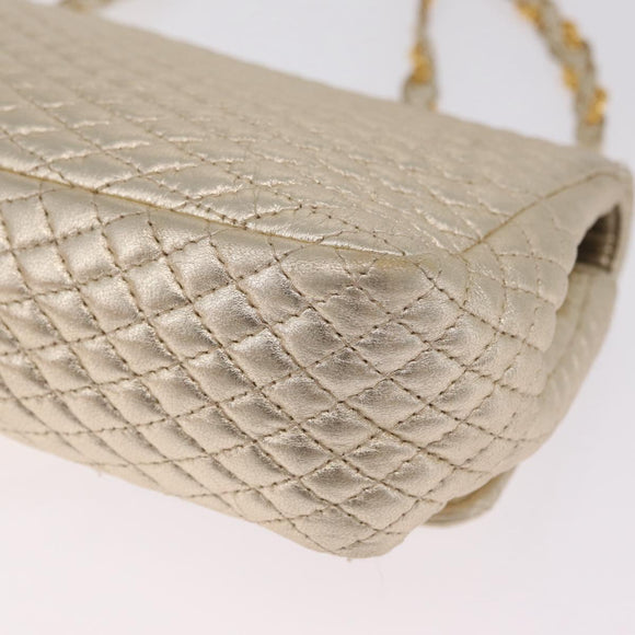 Bally Chain Shoulder Bag Leather Gold Auth 210061A