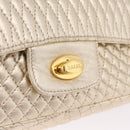 Bally Chain Shoulder Bag Leather Gold Auth 210061A-17