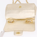 Bally Chain Shoulder Bag Leather Gold Auth 210061A-18