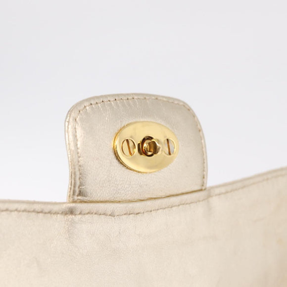 Bally Chain Shoulder Bag Leather Gold Auth 210061A