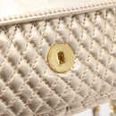 Bally Chain Shoulder Bag Leather Gold Auth 210061A-20