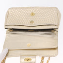 Bally Chain Shoulder Bag Leather Gold Auth 210061A-21