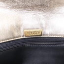 Bally Chain Shoulder Bag Leather Gold Auth 210061A-24