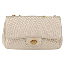 Bally Chain Shoulder Bag Leather Gold Auth 210061A-3