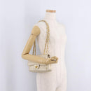 Bally Chain Shoulder Bag Leather Gold Auth 210061A-33