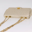 Bally Chain Shoulder Bag Leather Gold Auth 210061A-8