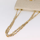 Bally Chain Shoulder Bag Leather Gold Auth 210061A-9
