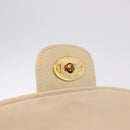 Bally Chain Shoulder Bag Leather Ivory Gold Auth 210062A-17