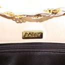 Bally Chain Shoulder Bag Leather Ivory Gold Auth 210062A-19