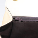 Bally Chain Shoulder Bag Leather Ivory Gold Auth 210062A-25
