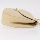 Bally Chain Shoulder Bag Leather Ivory Gold Auth 210062A-4