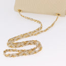 Bally Chain Shoulder Bag Leather Ivory Gold Auth 210062A-7