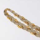 Bally Chain Shoulder Bag Leather Ivory Gold Auth 210062A-9