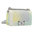 CHANEL Chain Matelasse Boy Chanel Bag Caviar Skin Multicolor CC Auth 210066SAM-1
