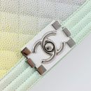 CHANEL Chain Matelasse Boy Chanel Bag Caviar Skin Multicolor CC Auth 210066SAM-19