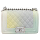 CHANEL Chain Matelasse Boy Chanel Bag Caviar Skin Multicolor CC Auth 210066SAM-2