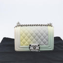 CHANEL Chain Matelasse Boy Chanel Bag Caviar Skin Multicolor CC Auth 210066SAM-29