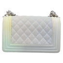 CHANEL Chain Matelasse Boy Chanel Bag Caviar Skin Multicolor CC Auth 210066SAM-3